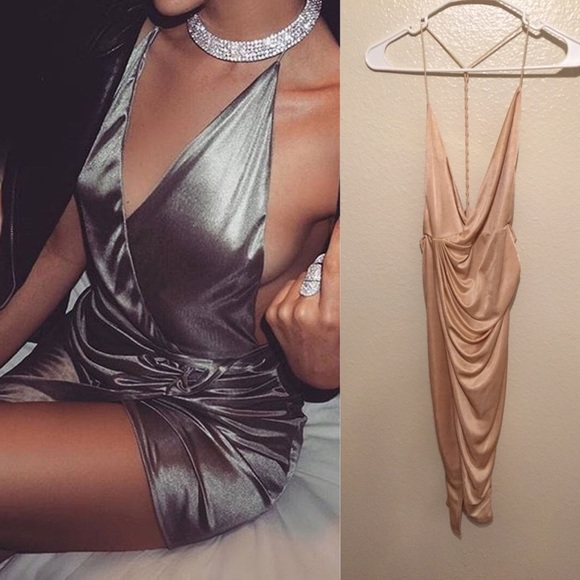 gold slinky dress